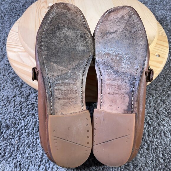 Bass Weejuns Penny Loafer Wesley Mens Size 10.5 Brown Slip On Buckle Casual Shoe